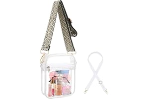 WEDDINGHELPER Clear Crossbody Bag, Clear Bag Stadium Approved, Clear Bag for Concerts Sports Events