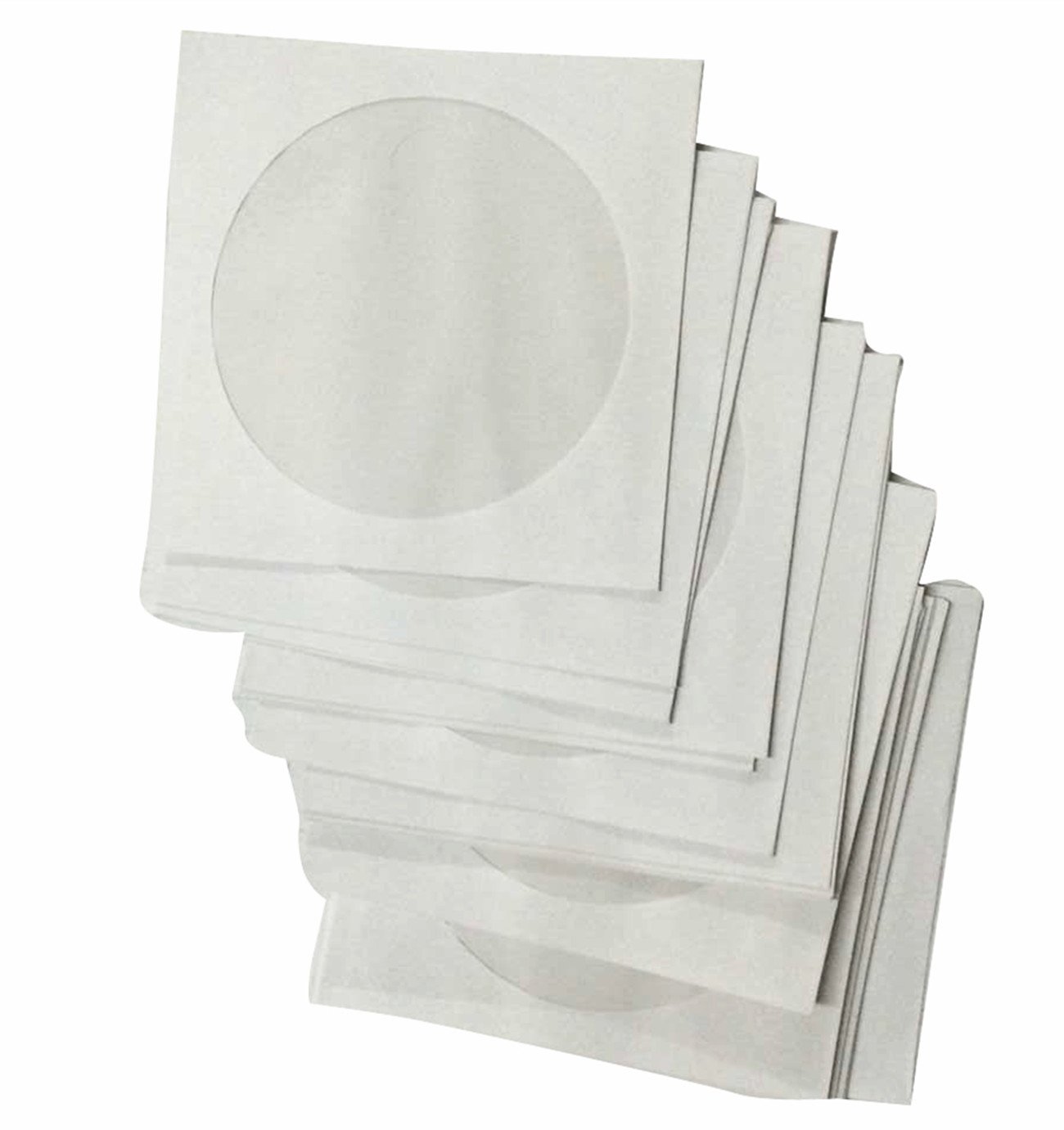 FormVan CD DVD Disc Storage White Paper Sleeves, Pack of 100 Pcs