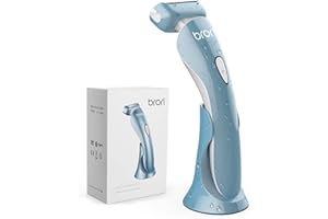 brori Electric Razor for Women - Womens Shaver Bikini Trimmer Body Hair Removal for Legs and Underarms Rechargeable Wet and Dry Painless Cordless with LED Light, Blue