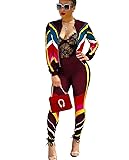 Mycherish Women's 2 Pieces Outfit Long Sleeve Zip