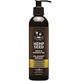Hemp Seed Bath & Shower Gel - 8 oz - Moisturizing Formula with Hemp Seed Oil, Chamomile & Hydrolyzed Wheat Protein - Vegan, Cruelty Free