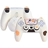 GeekShare PS5 Controller Skin Set Soft Silicone Protective Cover Case for PS5 Wireless Controller with 2 Thumb Grip Caps and 2 Stickers