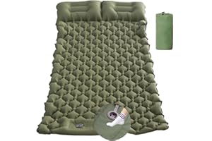 HI FINE CARE Inflatable Double Sleeping Pad for Camping, 2 Person Air Mattress Self-Inflating Camp Pad, Extra Thick & Lightweight, Ultimate Comfort for Two Campers