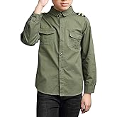 Phorecys Little Big Boys Uniform Long/Short Sleeve Button Down Cotton Shirt