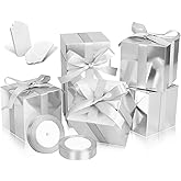 DOYIDE Silver Gift Boxes 5x5x5, 30 Pack Paper Gift Boxes with Lids for Gift, Bridesmaid Proposal Box, Cupcake Boxes, Gift Box for Wedding, Birthday, Groomsmen Proposal, Gifts, Packaging, Present