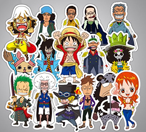 One Piece Anime Cartoon Laptop Stickers Waterproof Skateboard Pad Macbook Car Snowboard Bicycle Luggage Decor (48pcs)