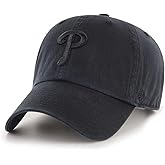 47 Brand MLB Black Black Primary Logo Clean Up Adjustable Baseball Cap Hat, Adult One Size Fits All