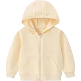 YAGATA Toddler Hoodie Jacket Boys Long Sleeve Full Zip Hooded Solid Fall Winter Sport Pullover Sweatshirt Coat for Kids