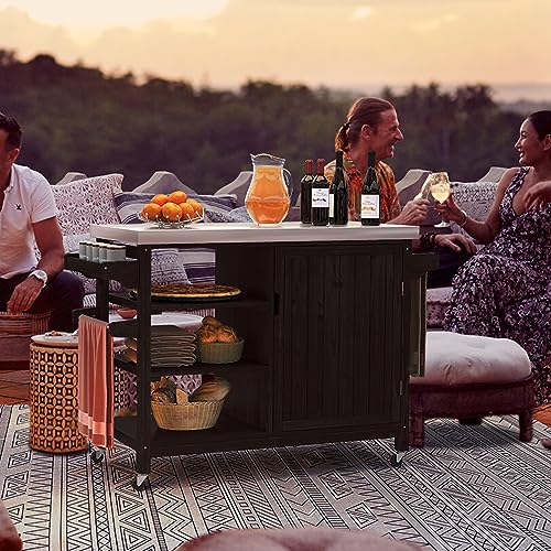 YITAHOME XL Outdoor Storage Cabinet Versatile Solid Wood Movable