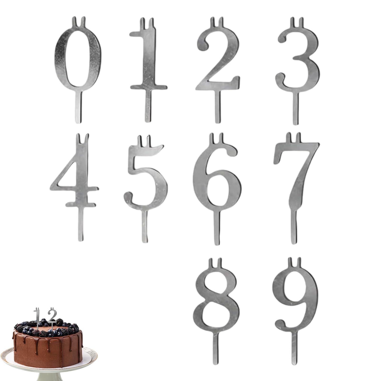 Photo 1 of ? Reusable Number Birthday Candle Holder Set - Adjustable Candles Stand Digital Cake Toppers for Party Decorations & Accessories (1 Sets)