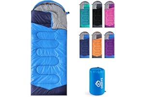 oaskys Camping Sleeping Bag - 3 Season Warm & Cool Weather - Summer Spring Fall Lightweight Waterproof for Adults Kids - Camping Gear Equipment, Traveling, and Outdoors