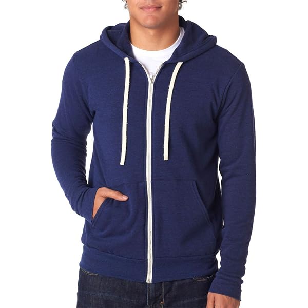 Bella Canvas Unisex Triblend Full-Zip Hoodie - Lightweight & Eco-Friendly | Char-Black | Retail Fit - View #9