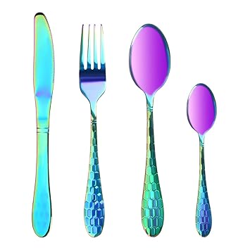 TankerStreet 4 Piezas Cubertería de Camping Set de Cubiertos ...