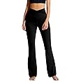 VICUR Women's Flare Yoga Pants V Crossover High Waisted Yoga Pants Non See Through Bootleg Yoga Leggings