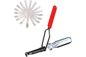 Valve Lash Adjustment Tool Kit with Angled Feeler Gauge, 10mm Jam Nut Wrench, Slotted Adjusting Stud for Honda Toyota Nissan 