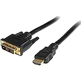 StarTech.com 3 ft HDMI to DVI-D Cable - HDMI to DVI Adapter / Converter Cable - 1x DVI-D Male, 1x HDMI Male - Black, 3 feet (