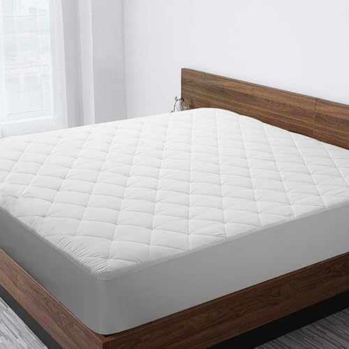 Starcast Mattress pad Protector Topper Cover(Twin Size,White) -Nonslip Pads Quilted Fitted Mattress Cover,Fits Mattress Upto 21'' DEEP Pocket.