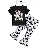 Slanavel Girl 3rd Birthday Outfit - Toddler Three Years Old Clothes - Holy Cow I'm Three