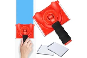 KOMPMP Paint Edger Trimmer - Paint Edger with 2pcs Replacement Pad Refills, Edge Painting Tool with Handle and Rollers Edge Paint Brush for Walls Ceilings Corners Edge
