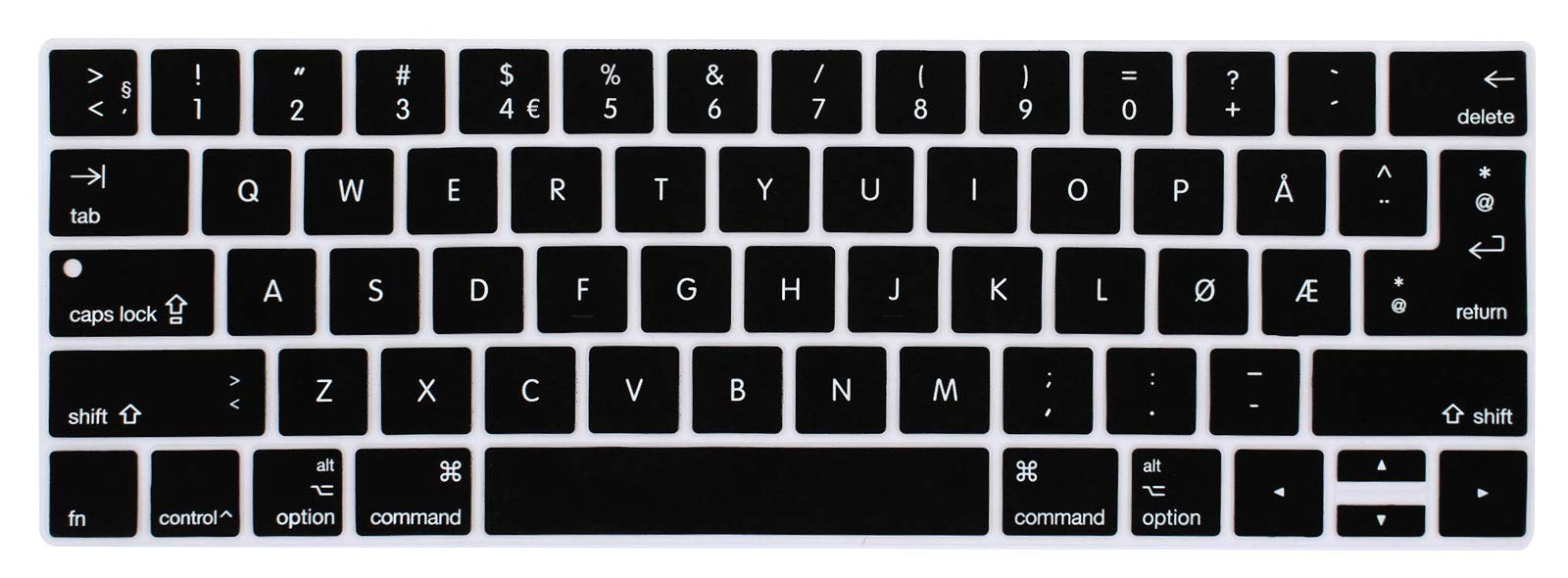 MMDW Norwegian Language Silicone Keyboard Cover for MacBook Pro 13 15 inch 2019 2018 2017 2016 with Touch Bar&Touch ID Model:A2159 A1989 A1706/A1990 A1707,USA and European Version