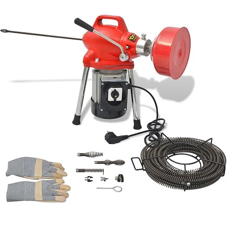 vidaXL Rohrreinigungsmaschine 250 W 12,5mx16mm/4,5mx9,5mm Rohrreinigungsgerät