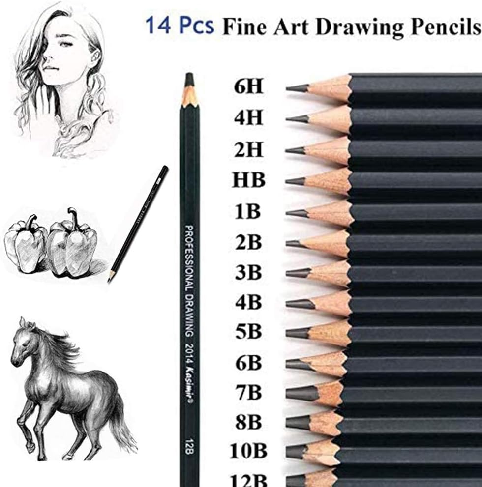 Sketching Pencil Set, 24 Pcs Graphite Drawing Pencil for Artists Adults Children Include 12B, 6H, Charcoal Pencils - Image 4