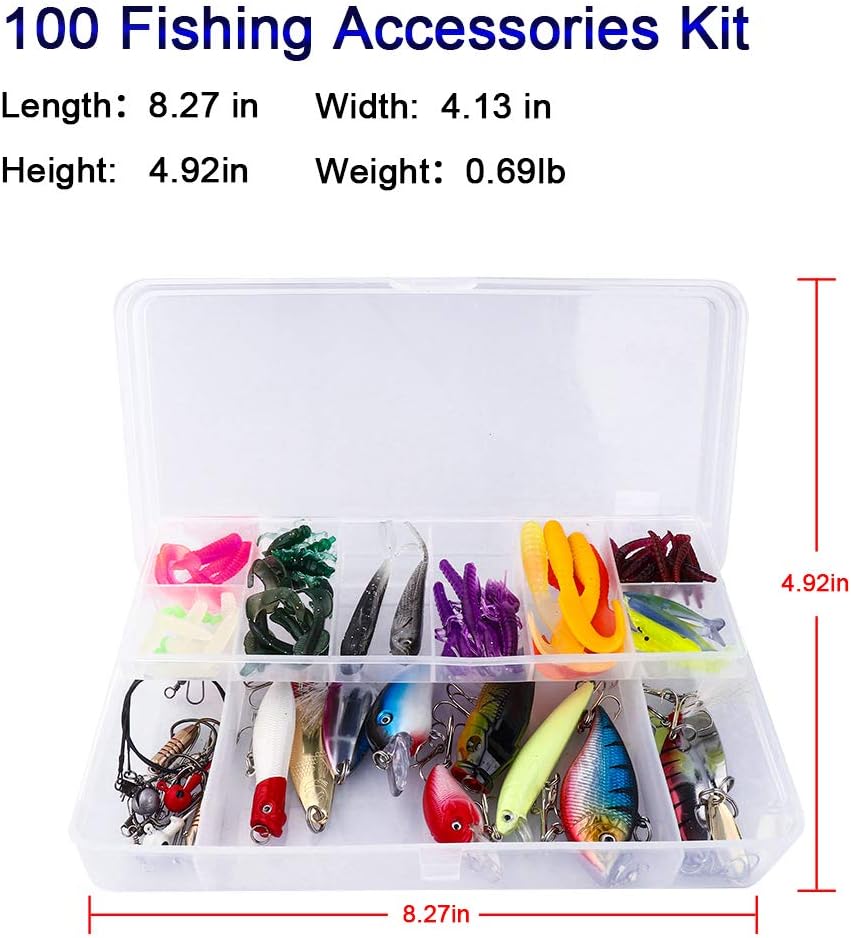Forlovv Fishing Lures Kit Set, Fishing Artificial Bait Spinnerbaits, Plastic Worms Lures, More Fishing Gear Lures Kit Set, Salt Water Fishing Lure Tackle, Soft Fishing Lures Topwater Lures : Sports & Outdoors