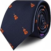 AUSCUFFLINKS Violin Musician Violinist Orchestra Ties for Him | Present for Men | Music Band Orchestra Skinny Neckties | Present for Work Colleague | Bday Prezzie for Guys (Violin)