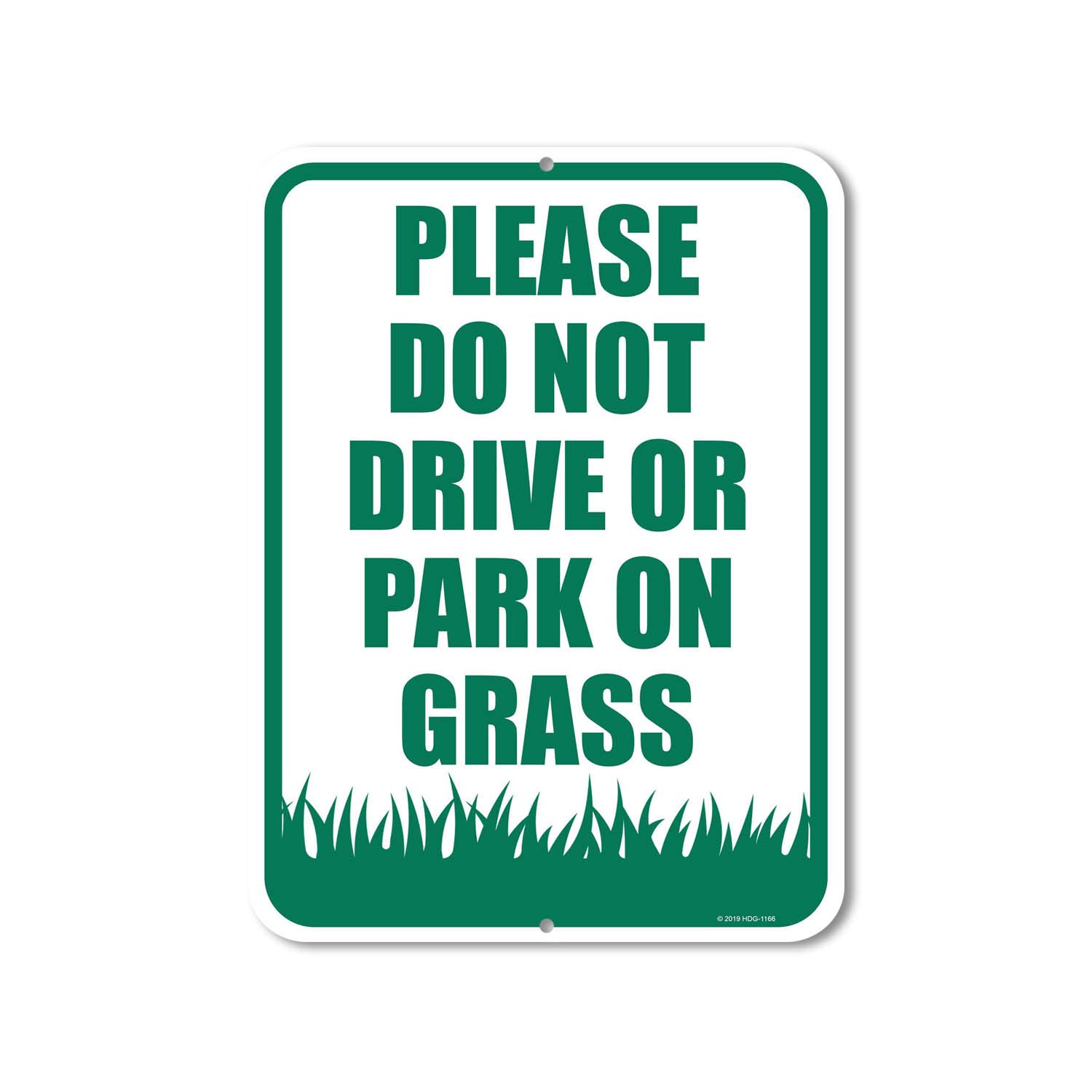 Honey Dew Gifts Traffic Sign, Please Do Not Drive or Park on Grass 9 inch by 12 inch Metal Aluminum Private Driveway Sign, Yard Sign, Made in USA