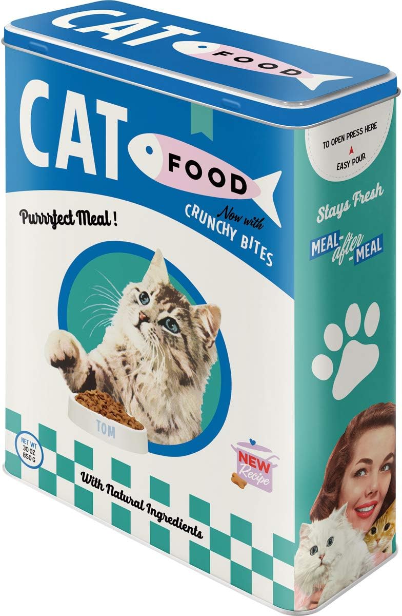 Nostalgic-Art Retro XL 4L Cat Food Storage Jar - Gift Idea for Cat Owners Dry Food Storage Box Vintage Design