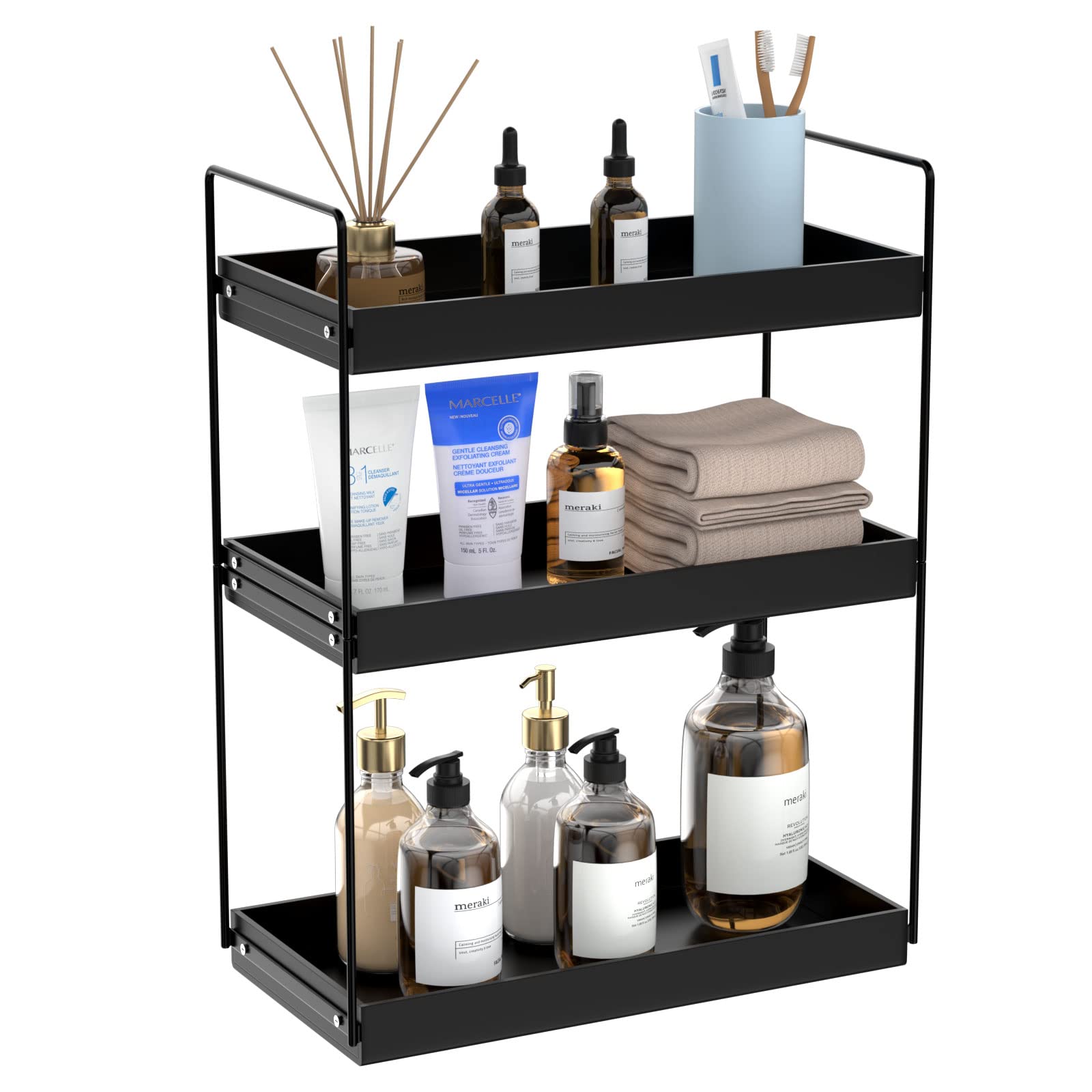 Lotion Racks Bathroom Countertop Organizer, 3 Tier Metal Vanity Counter Skincare ...