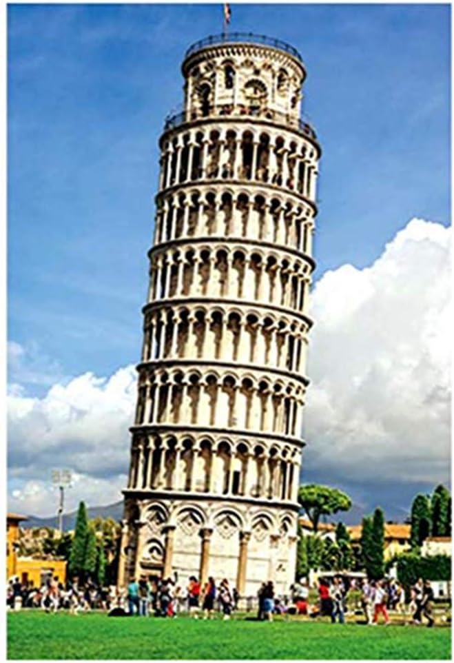 OhradWord Leaning Tower of Pisa Jigsaw Puzzles 1000 Pieces for Adults Kids - Miracle Toughness - Large Puzzle Game Toys Gift