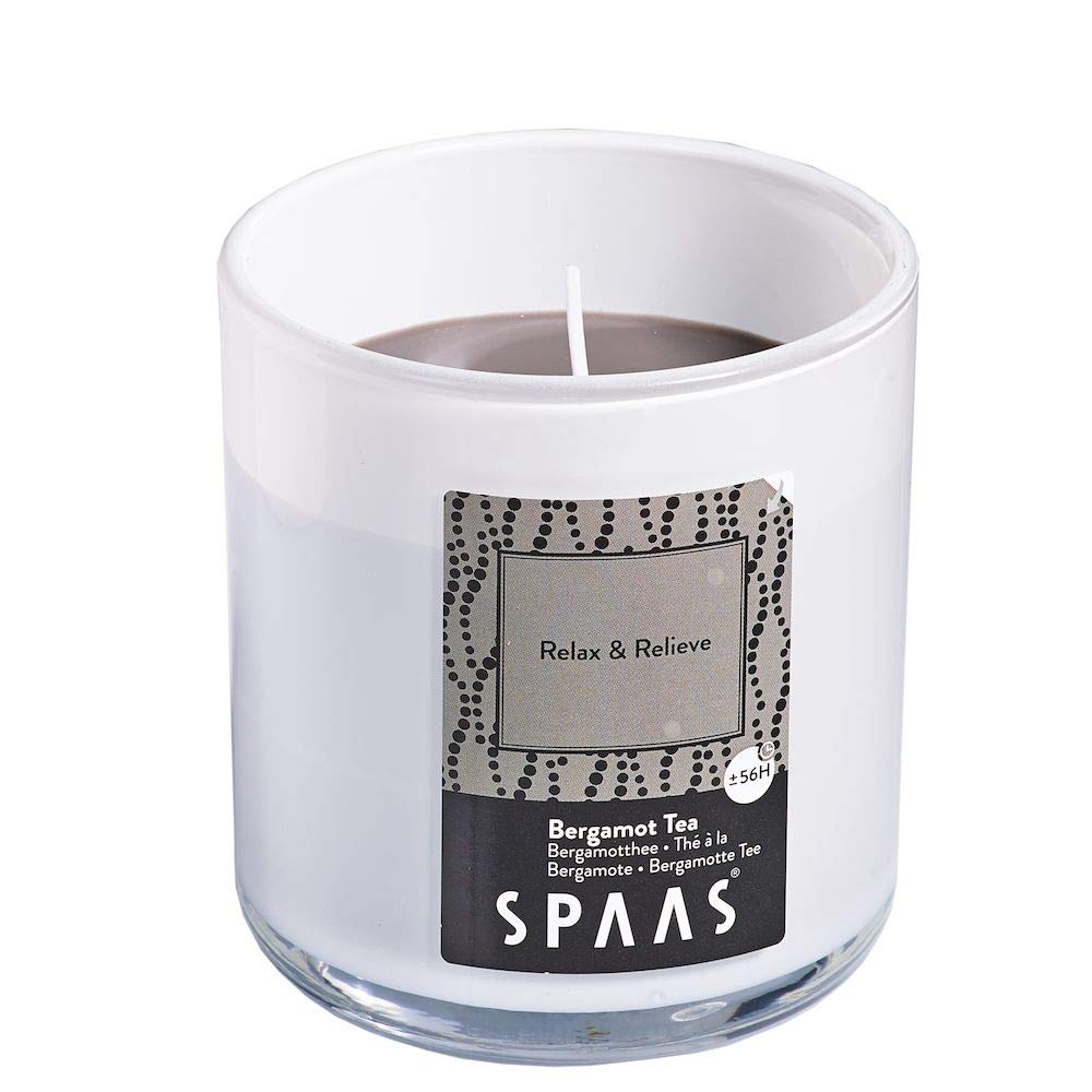 Spaas Scented Candle in Glass with Aluminium Lid, 56 Hours, Relax and Relieve, Warm Grey — image 1