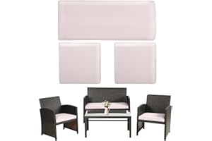 Thankyall 3 Pack Outdoor Patio Furniture Cushion Covers,Waterproof Replacement Loveseat Covers- 42×18×2,19×19×2 Fit 4-Piece W