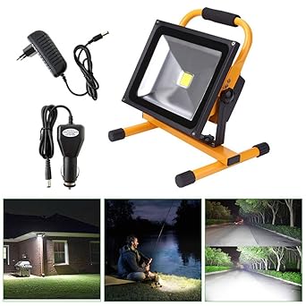 MCTECH 50W Foco Proyector LED Blanco Cálido Amarillo portátiles ...