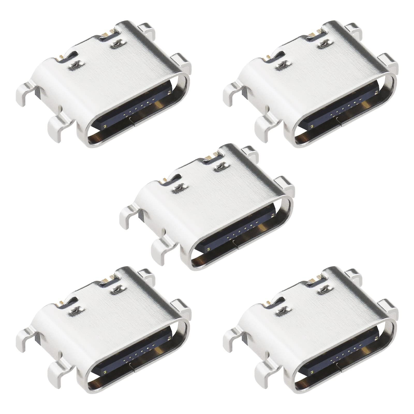 Be In Your Mind 5Pcs Charging Port Sockets Replacement Compatible with Asus ACTAB1021 Type-C USB Charging Port Metal Laptop Accessories Silver