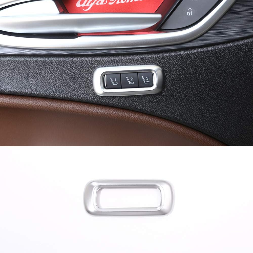 LLKUANG for Alfa Romeo Stelvio 2017 2018 ABS Matte Chrome Interior Seat Memory Frame Cover Trim