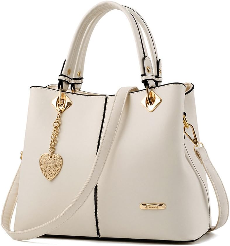 Panzexin Women Top Handle Satchel Handbags Tote Purse Crossbody Bags for Women (White)