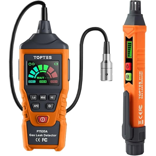 TopTes PT199 Pen Gas Leak Detector u0026 PT520A Natural Gas Detector with  17-inch Probe, for Home Owners and RVer to Check Combustible Gas Leaks Like  Propane Pipeline, Methane Stove or Water Heaters -
