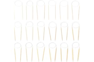 HARFINGTON 18Pcs US Size 0-15 (2-10 mm) Circular Knitting Needles, 32 Inch / 80 cm Round Wooden Needle for Handmade Projects 