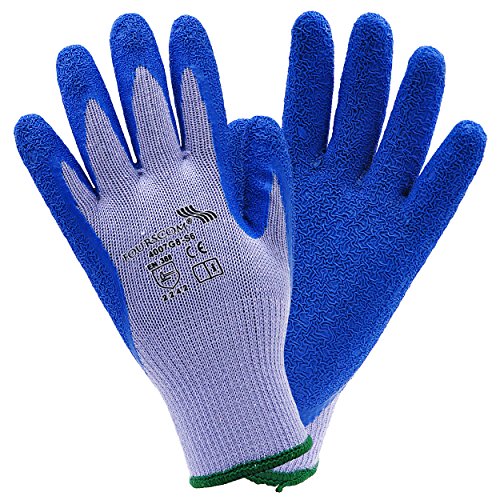 12 Paar FOURSCOM Arbeitshandschuhe Latexhandschuhe Gr.7-12 EN388/2242 CAT 2 Größe 12