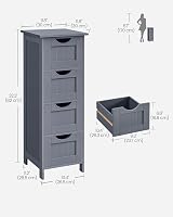 VASAGLE BBC50WT Bathroom Storage Cabinet 3 Drawers Matte White 30x32x81 cm view 6