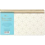 Erin Condren Designer Desk Accessories - Weekly Schedule Pad & Productivity Pad - Mid Century Circles, 10" x 10", Perfect for