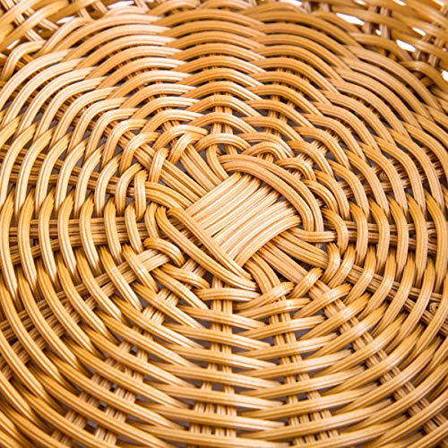 image for Iflower Woven Bread Basket Poly-Wicker Round Stackable Basket Tabletop