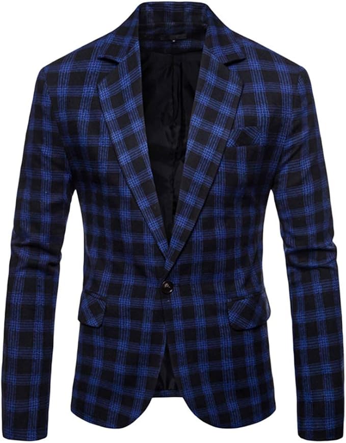 Blazer Homme Casual Slim Fit Veste Blazer Crois?� Veston Un Bouton: Amazon.fr: V??tements et 