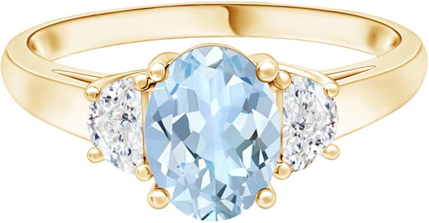 Halbmondring !! Ovaler blauer AquamarinEdelsteinDreiSteinRing 9 Karat Gold Amazon.de Schmuck Halbmondring !! Ovaler blauer AquamarinEdelsteinDreiSteinRing 9 Karat Gold Amazon.de Schmuck