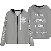 cuesr Custom Hoodie - Bulk Custom Zip Up Hoodie Personalized Sweatshirts Unisex Add Your Own Design Here Custom Sweatshirt