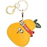 Leather Keychain Holder Case Compatible with AirTag,Cute air tag Cover with Keychain Ring,GPS Tracker Case for Keys