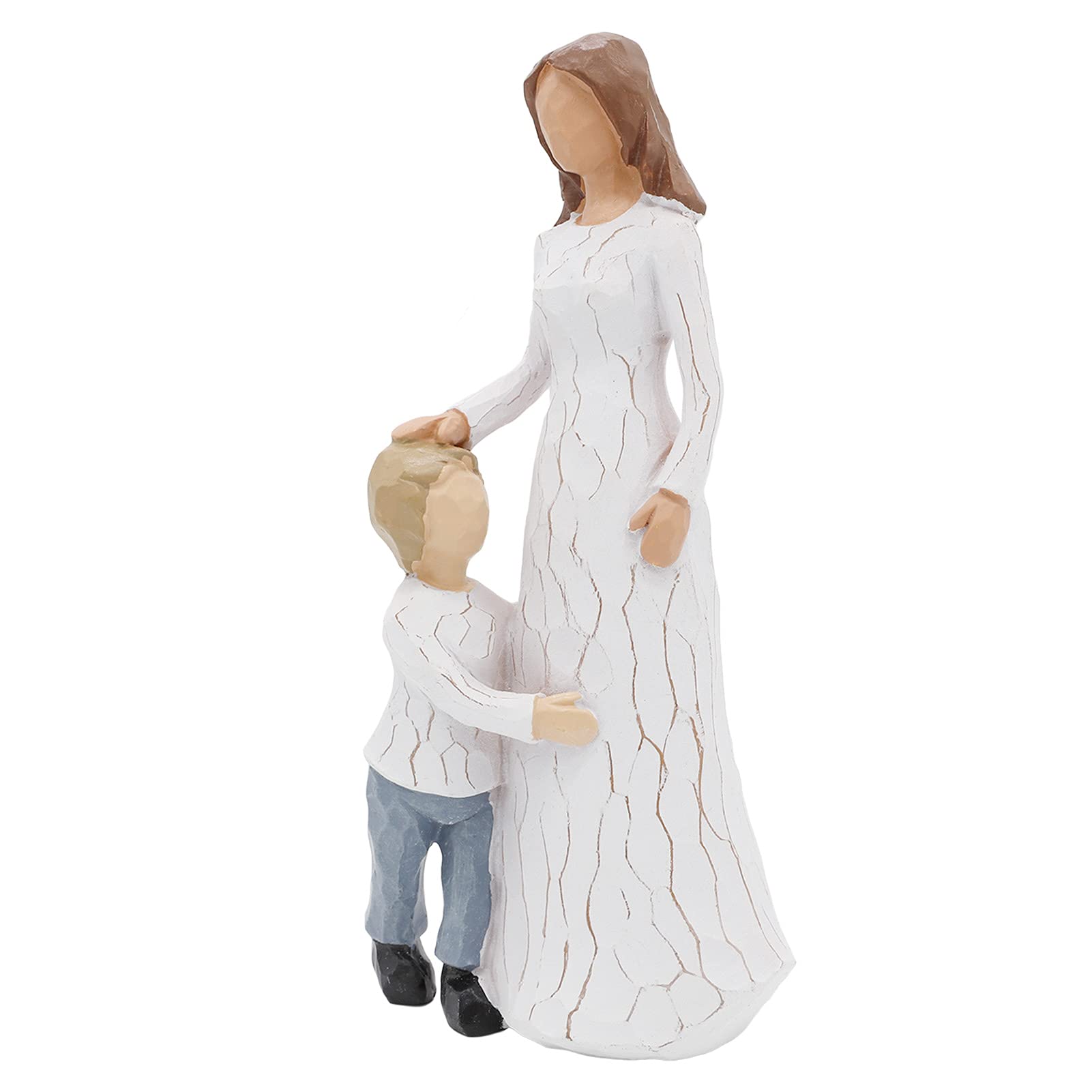 CHUANGLI Mother and Son Figurine - Hand Carved Collectible Decorative Ornament for Mom, Birthday or Mother's Day Gift Showing Love and Gratitude