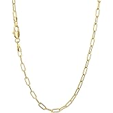AHSIWC 14K Gold Chain Necklaces 2.5mm Paperclip Chains for Women Trendy Non-tarnish Necklace Unisex Gold Jewelry Gifts Sweat Proof and Fade Resistant Lifetime Quality（18-24Inches）